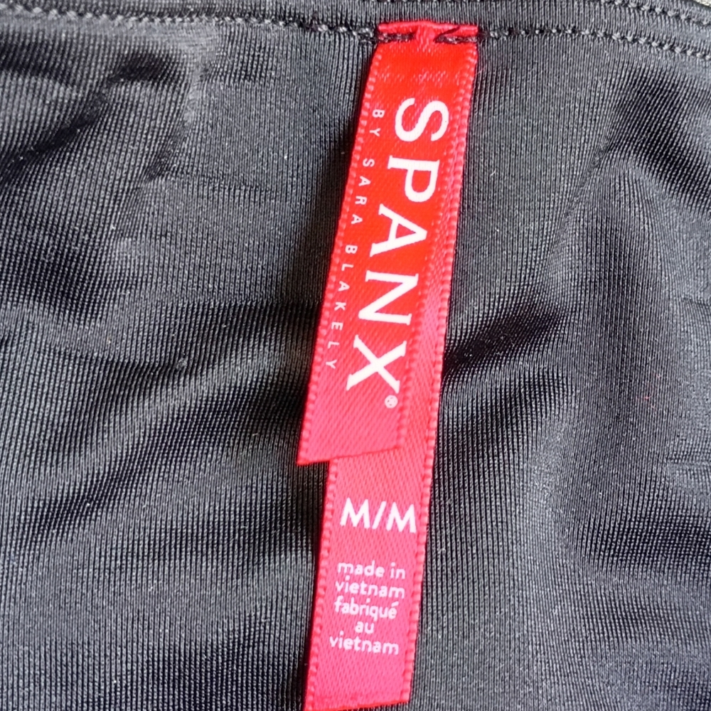 Spanx Moto Black High Rise Faux Leather Leggings Women's Medium - Picture 3 of 7